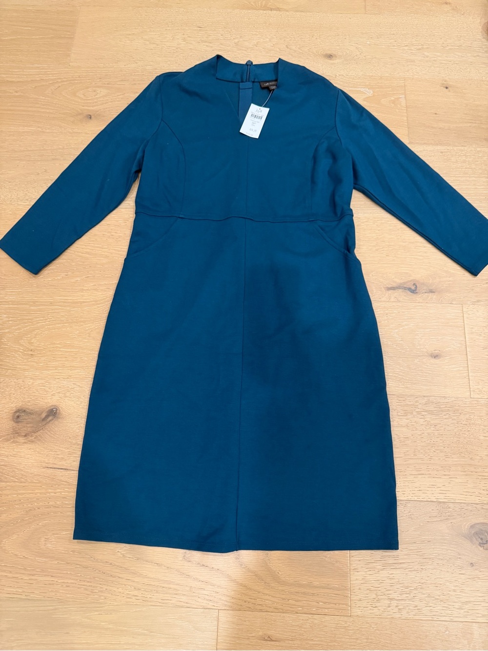 J Jill Wearever Women's Teal Sheath Dress - Small Petite NWT has pockets
